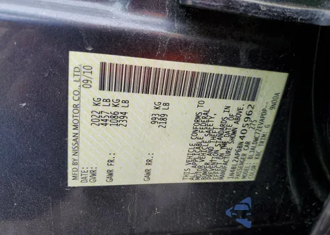 2011 Nissan Altima 3.5 Sr from USA, damaged, VIN 1N4BL2AP6BN405962